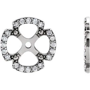 14K White 1/5 CTW Diamond Earring Jackets