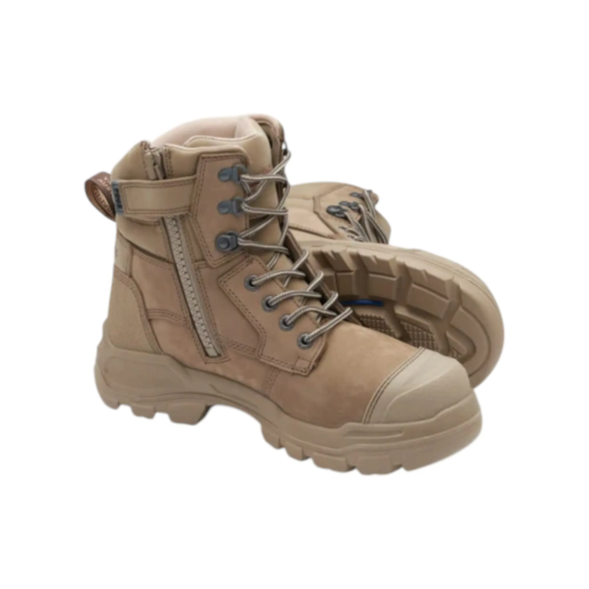 9063 Blundstone RotoFlex Steel Zip Sided Safety Boot Stone