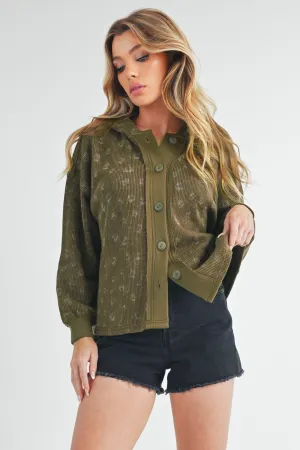 Aemi   Co Floral Button Up Hooded Jacket