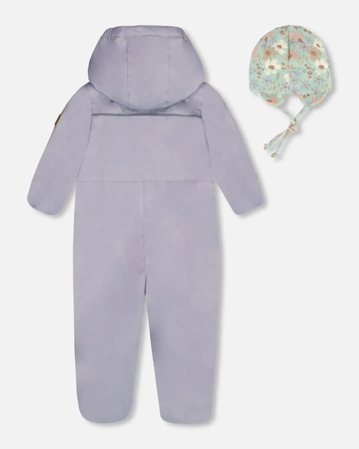 Baby Mid-Season One-Piece Outerwear Lilac With Printed Hat