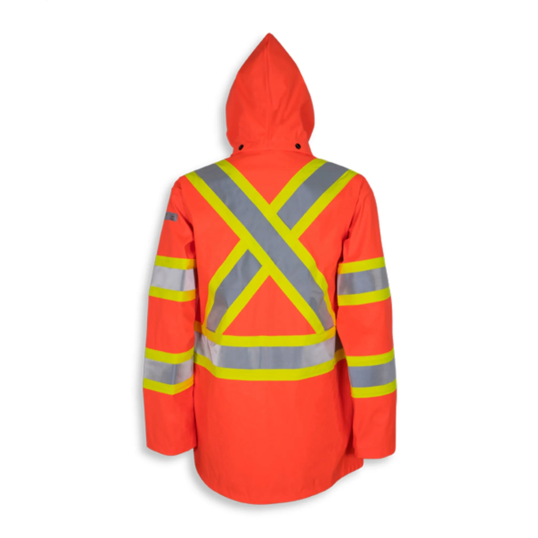Big K Men's Hi-Vis CSA Flame Resistant Waterproof Rain Jacket with Detachable Hood | 3M Reflective Tape | ASTM Certified | Durable & Comfortable | Sizes S-7XL