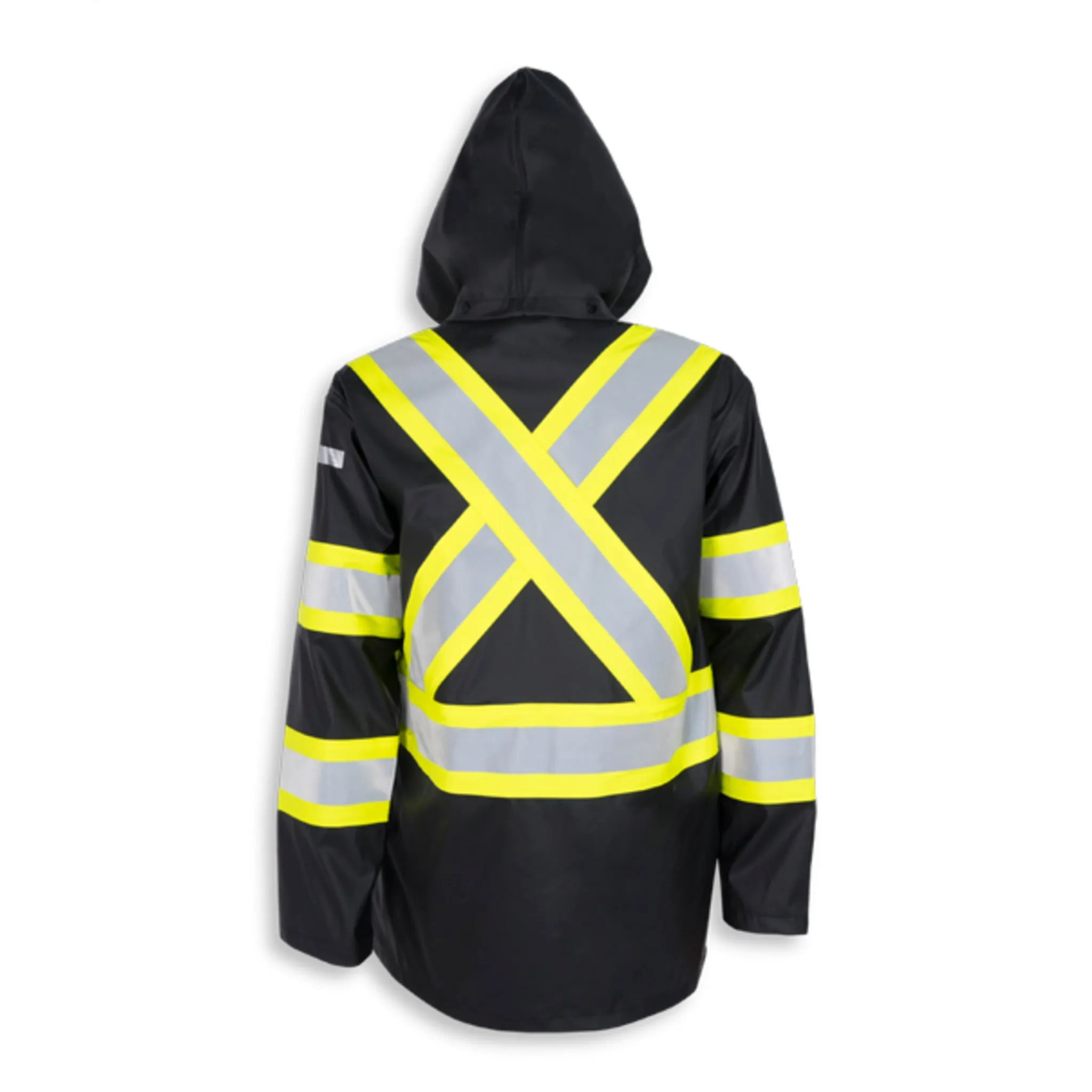 Big K Men's Hi-Vis CSA Flame Resistant Waterproof Rain Jacket with Detachable Hood | 3M Reflective Tape | ASTM Certified | Durable & Comfortable | Sizes S-7XL