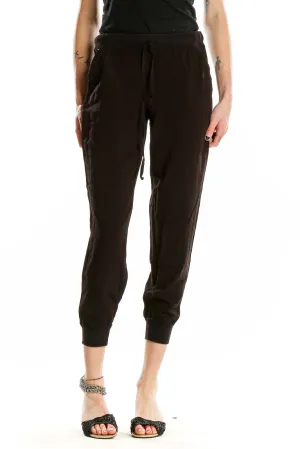 Black Cropped Jogger Pants