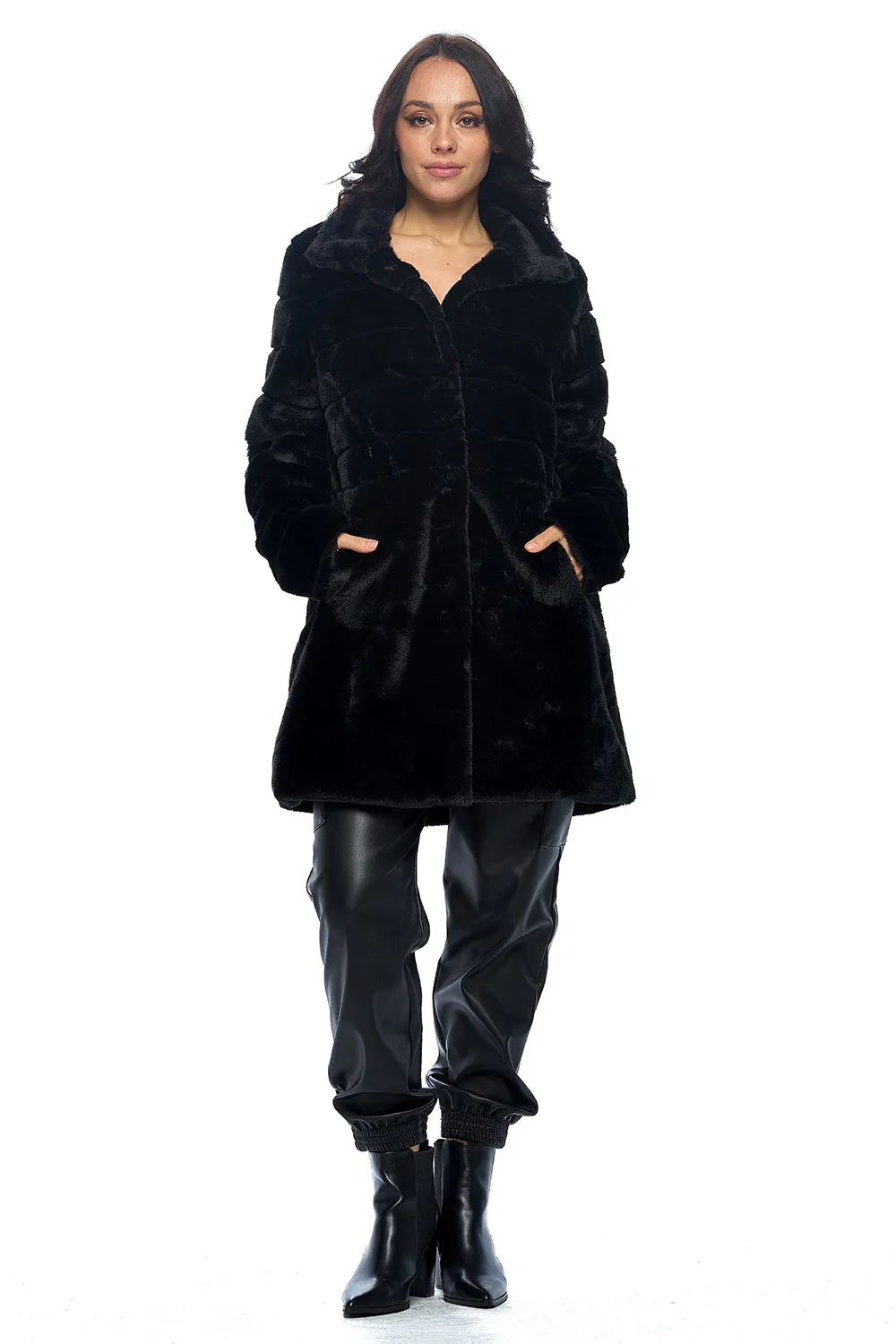 CiSono Chic Faux Fur Long Jacket