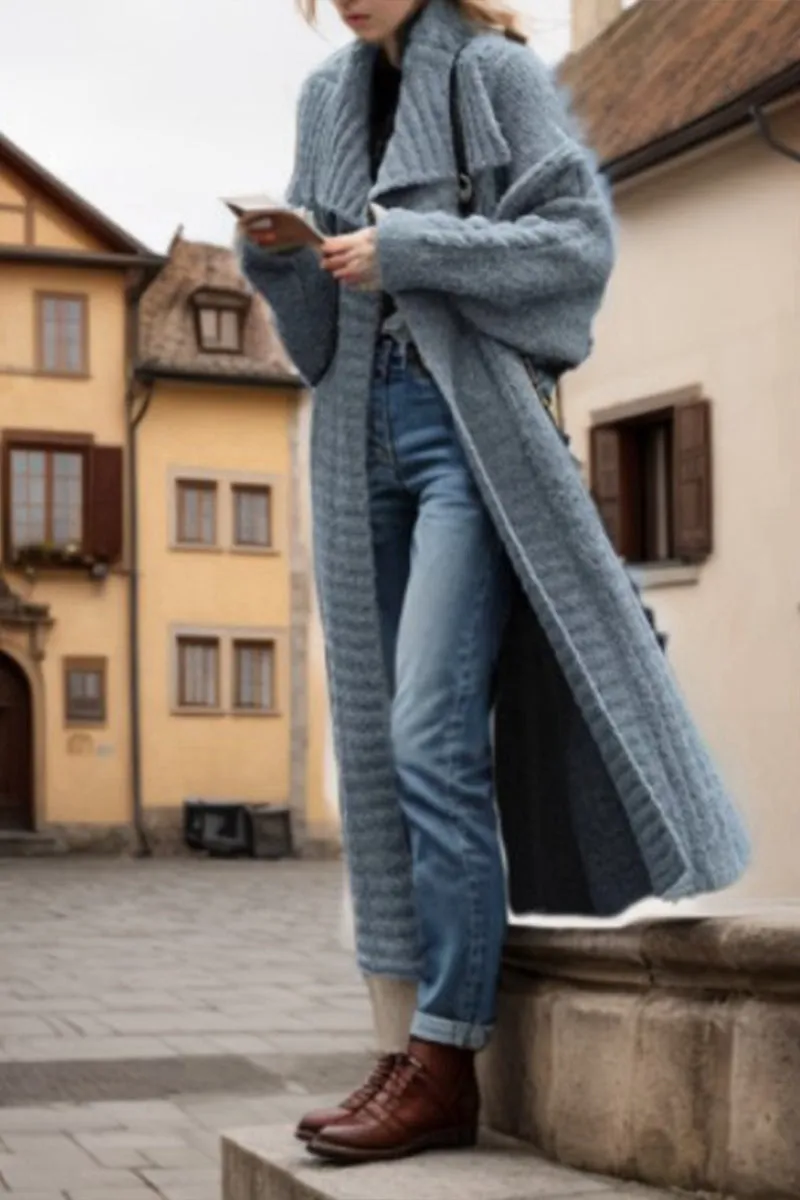 CJ701 Loose Fit Knitted Cardigan Jacket