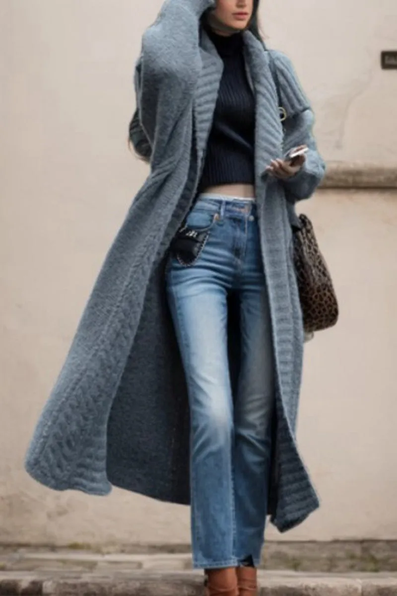 CJ701 Loose Fit Knitted Cardigan Jacket