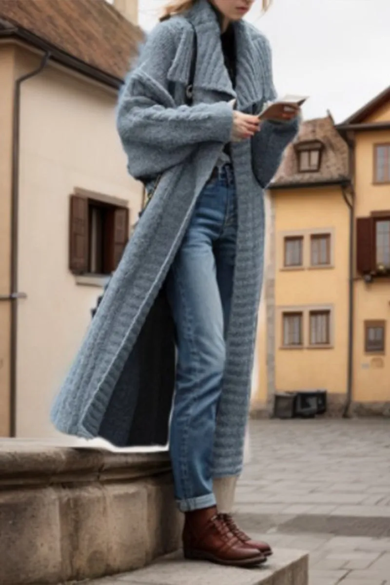 CJ701 Loose Fit Knitted Cardigan Jacket