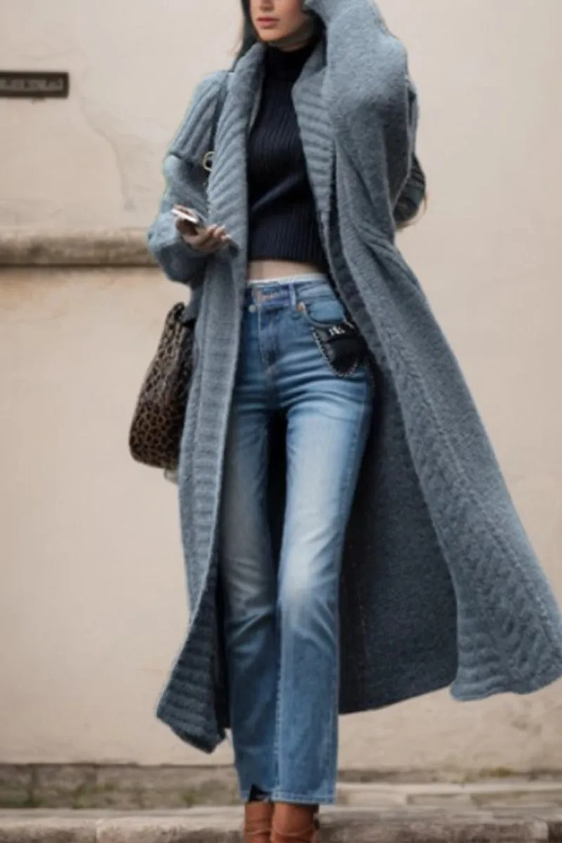 CJ701 Loose Fit Knitted Cardigan Jacket