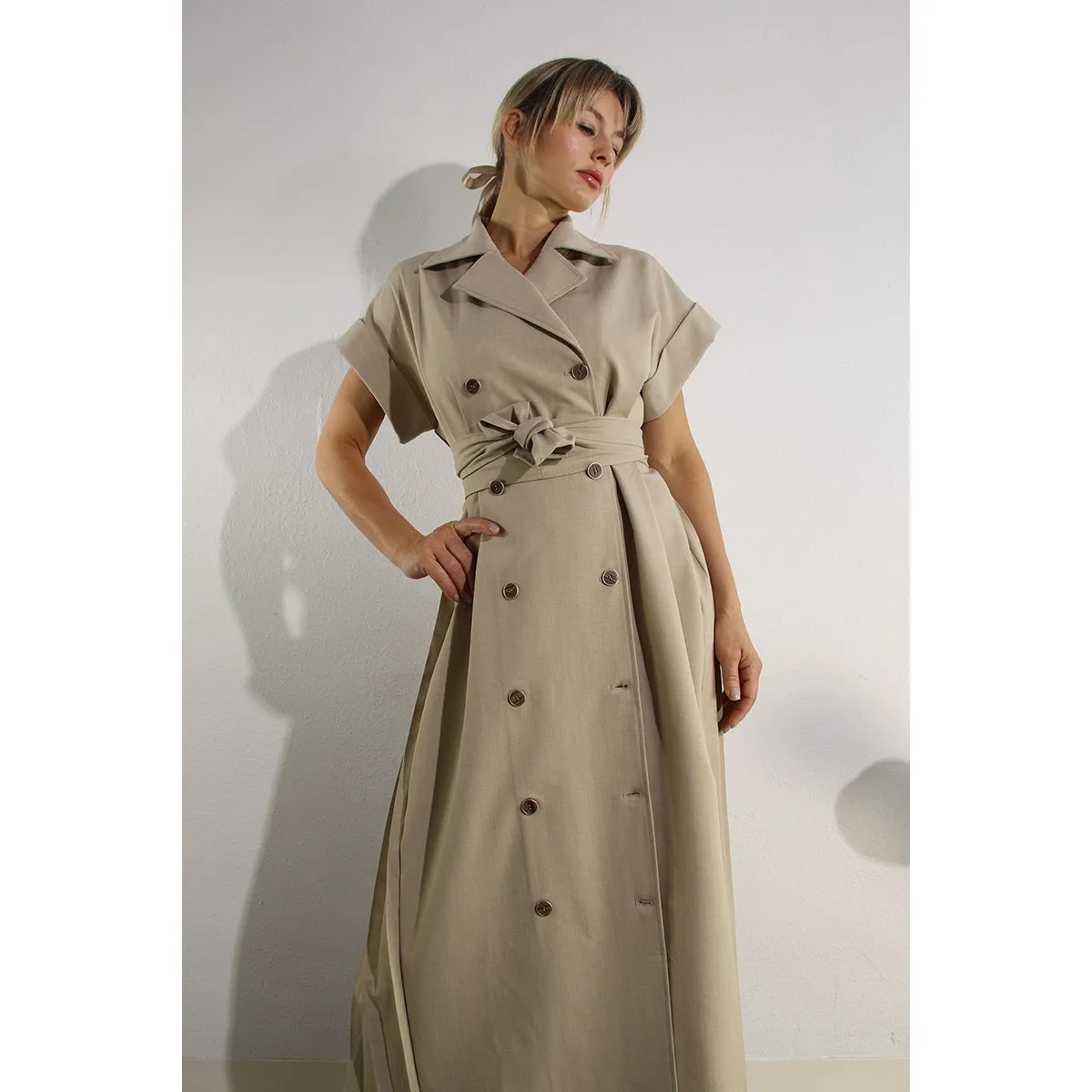 Come-Pleat Me Trench Coat