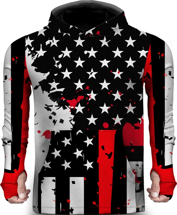 COOL AMERICAN FLAG LIGHTWEIGHT SUN HOODIE
