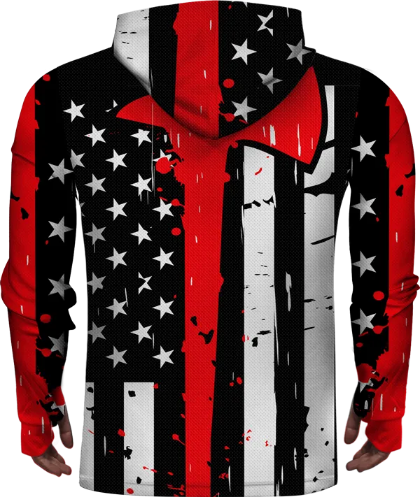 COOL AMERICAN FLAG LIGHTWEIGHT SUN HOODIE