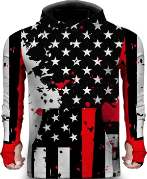 COOL AMERICAN FLAG LIGHTWEIGHT SUN HOODIE