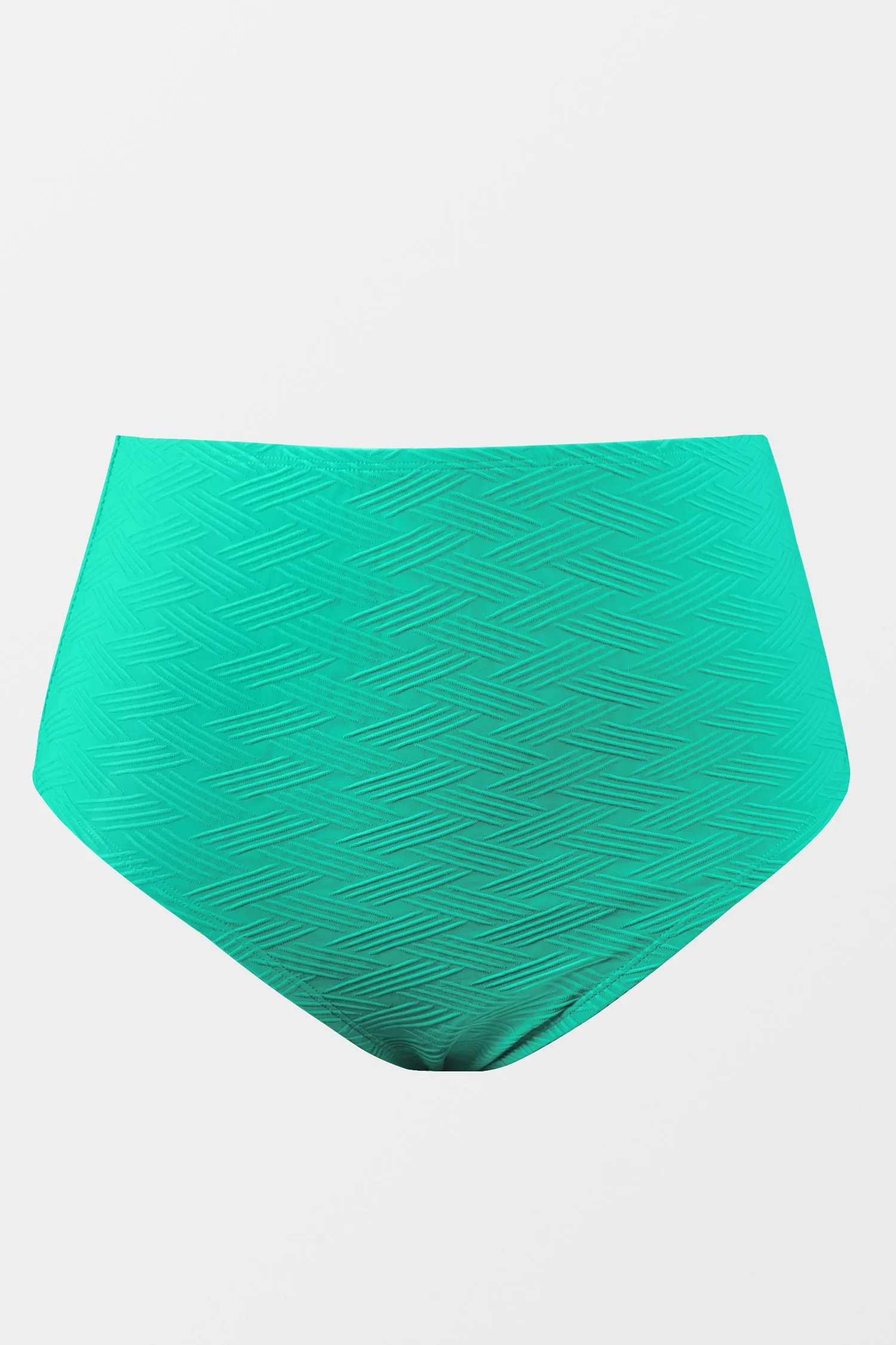 Cross Rib Retro High Waist Plus Size Bikini Bottoms