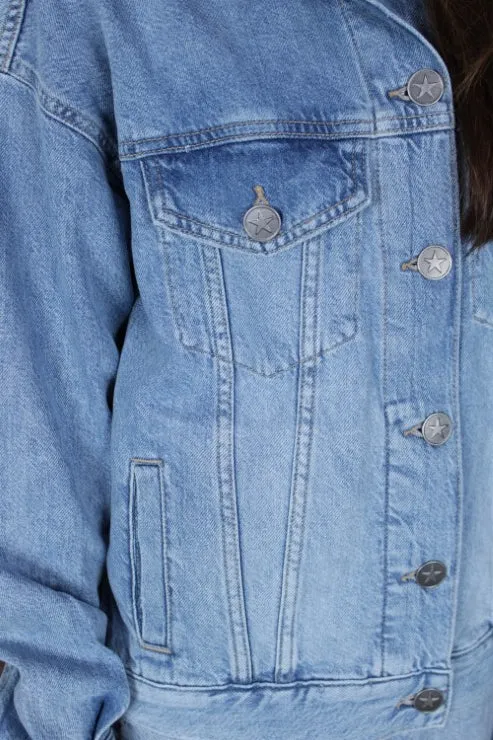 Drop Shoulder Denim jacket Acid Wash