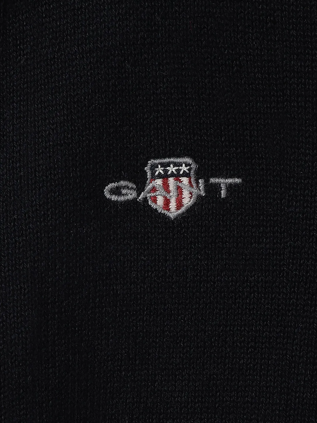Gant Boys Blue Solid Round Neck Full Sleeves Cardigan