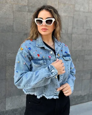Gem Detail Denim Jacket