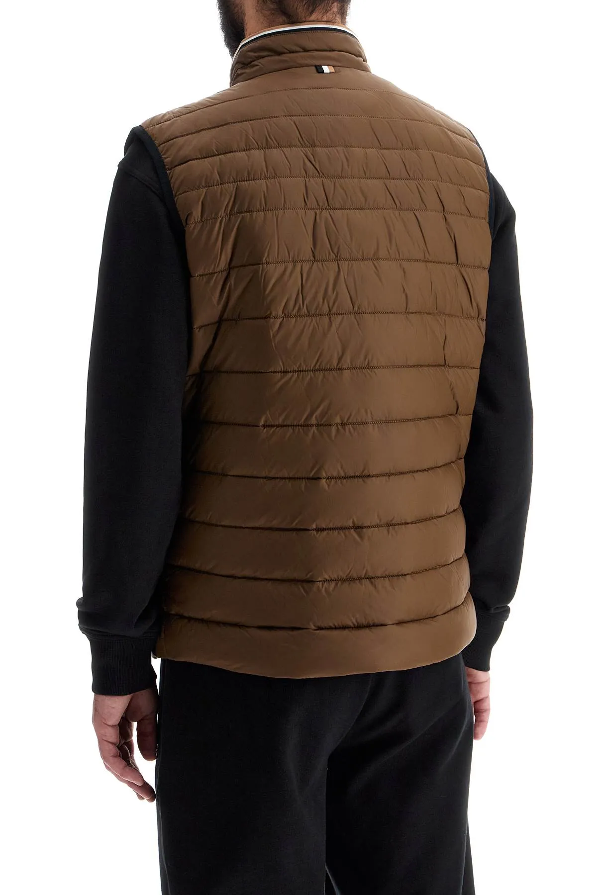gilet trapuntato verde in poliestere riciclato con zip 50464300 OPEN GREEN