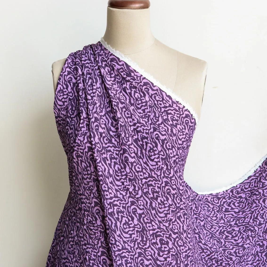 Grape Ripple Crinkle Viscose