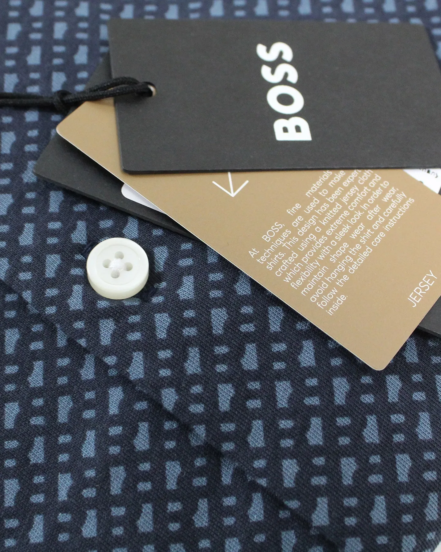 Hugo Boss Shirt Midnight Gray Pattern L Slim Fit SALE