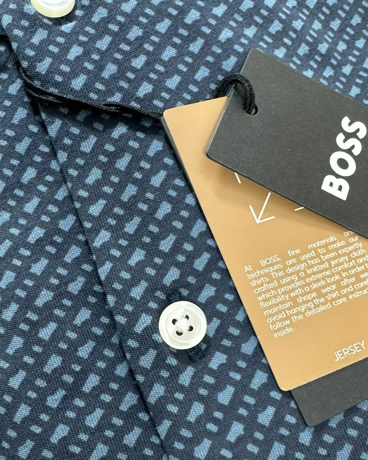 Hugo Boss Shirt Midnight Gray Pattern L Slim Fit SALE