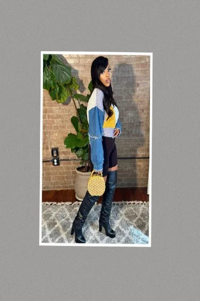 I Look Good Denim Multi Sweater