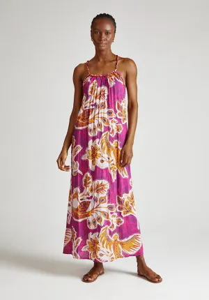 Ida Spaghetti Strap Botanical Print Maxi Dress In Multi