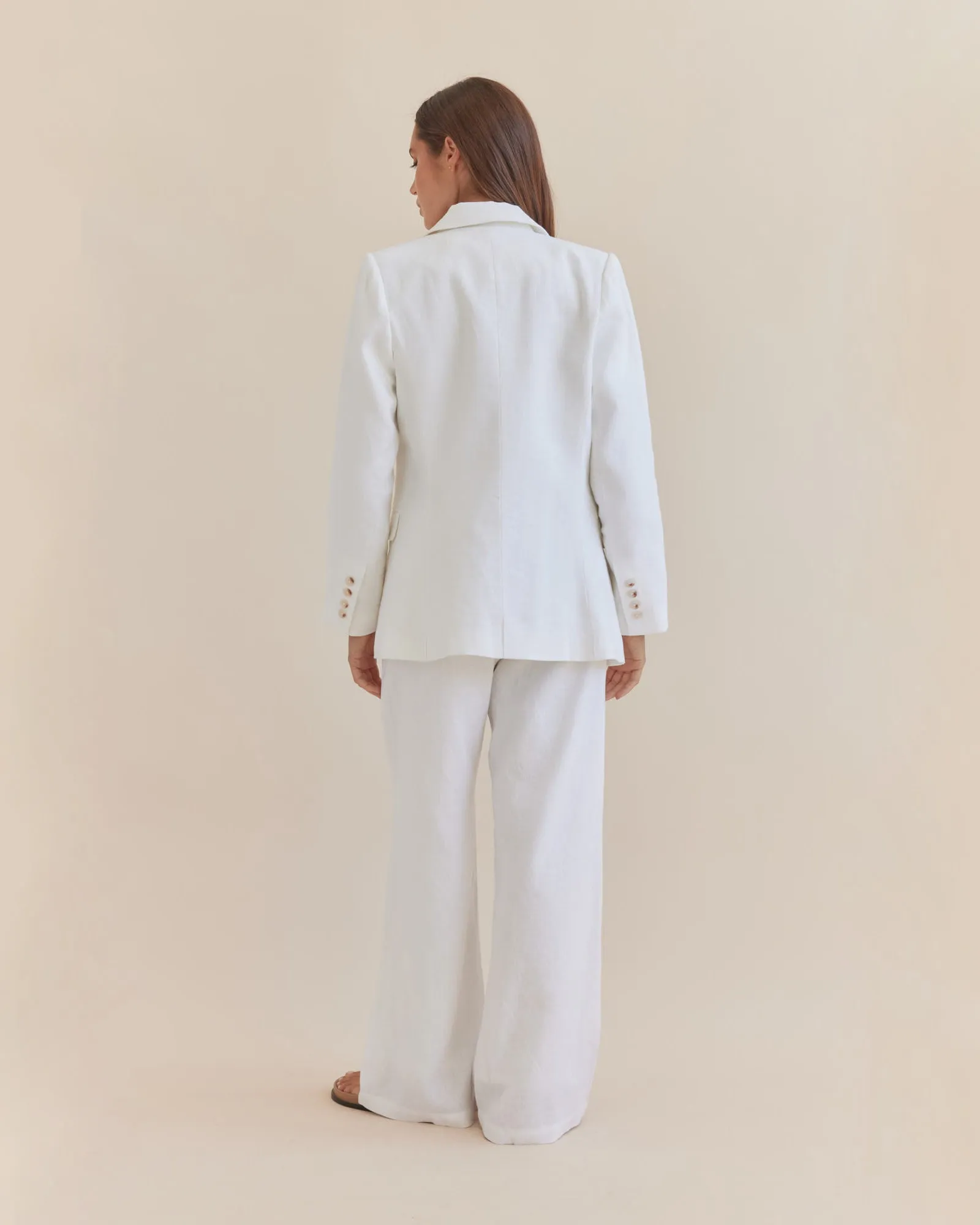 Katrina Linen Blazer - Ivory
