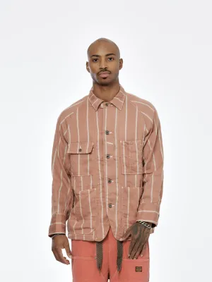 Linen Phillies Stripe Cactus Coverall (Soho Brick)