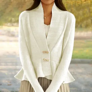 LIZAKOSHT  -  Autumn Elegant Women Buttons Sweaters Retro Long Sleeve V Neck Slim Fit Female Knit Cardigan Sweater Ladies Casual Knitwear
