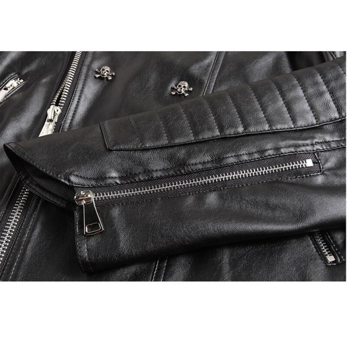 Men's Skull Punk Style Faux Leather Jacket