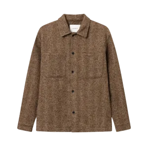 Milian Herringbone Overshirt - Dark Sand