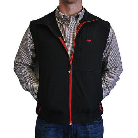North Carolina Raleigh Soft Shell Vest Black with Red Trim
