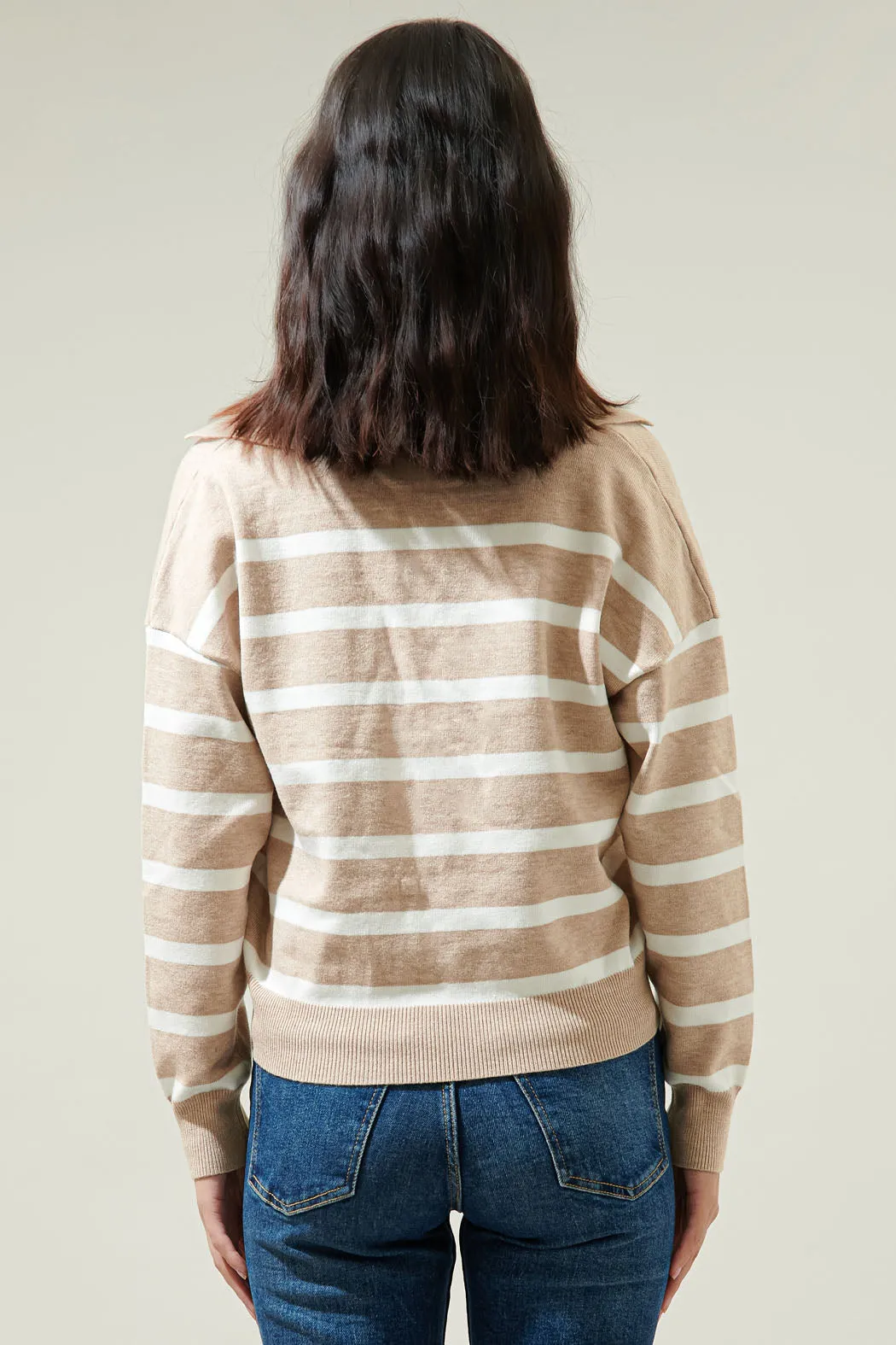 Possie Dill Striped Collar Sweater