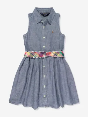 Ralph Lauren Girls Sleeveless Adalene Dress in Blue