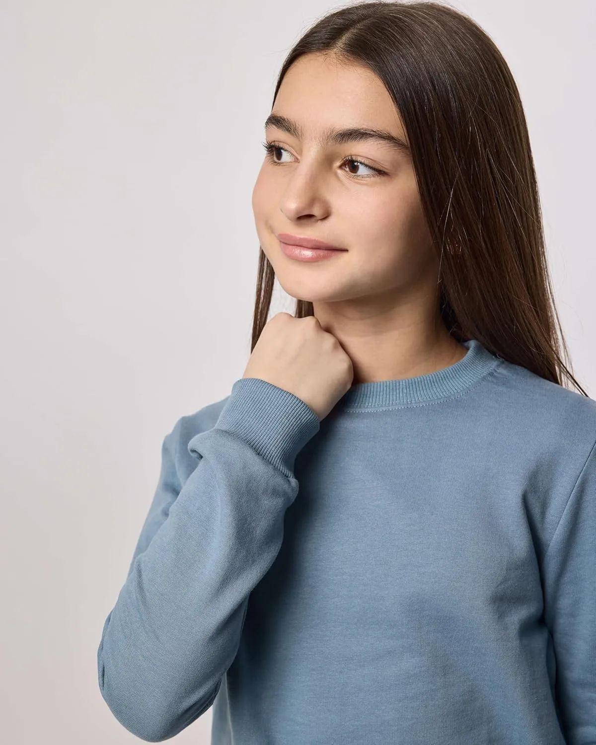 Real Essentials 3-Pack: Girls Ultra-Soft & Warm Long Sleeve Fleece Crew Neck Pullover Sweatshirt