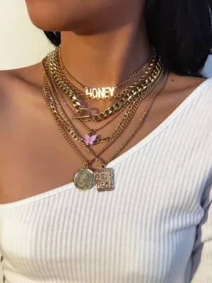 Retro Alloy Butterfly Necklace Set