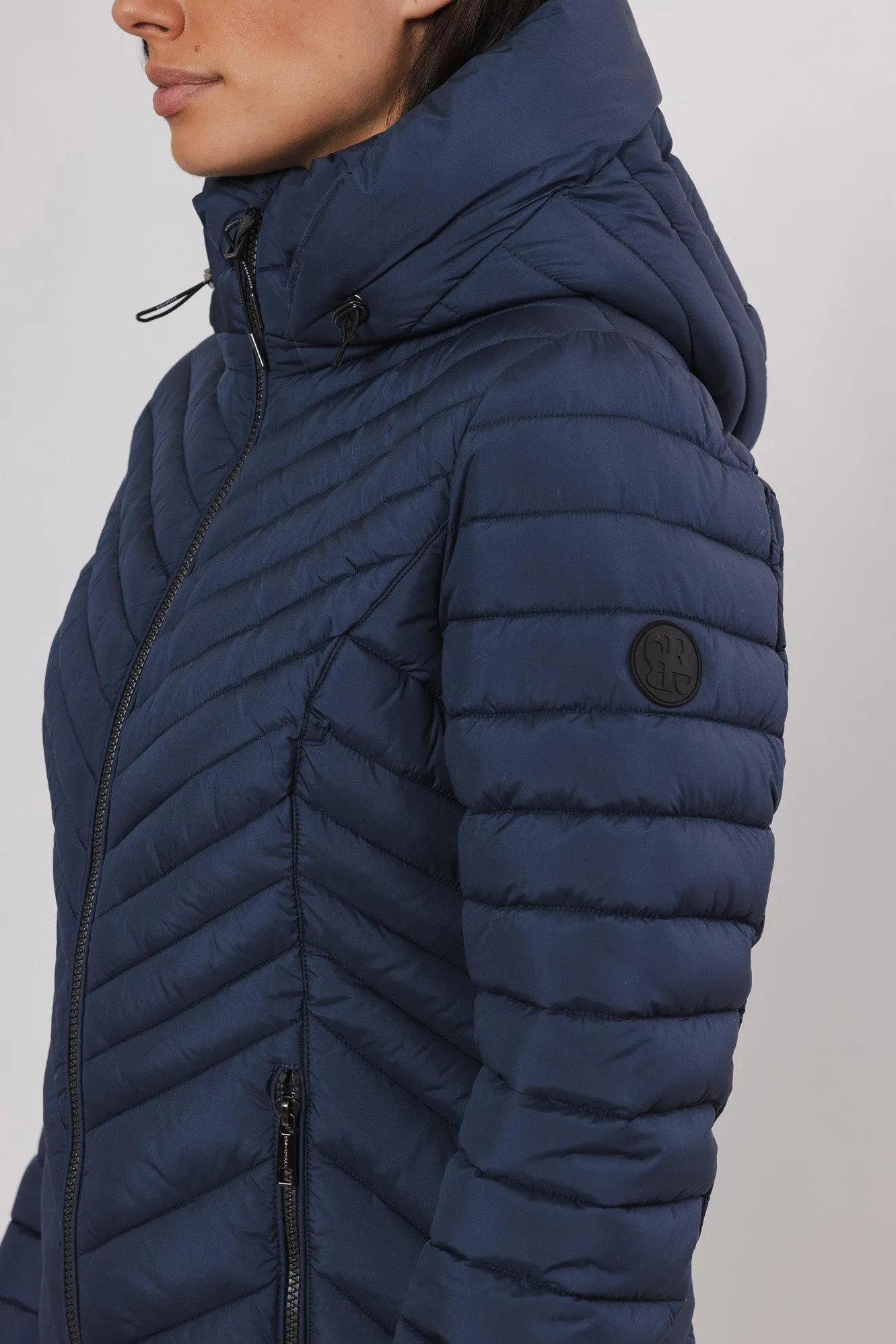 RINO & PELLE <BR>
Erin Padded Outerwear Jacket <BR>
Navy <BR>