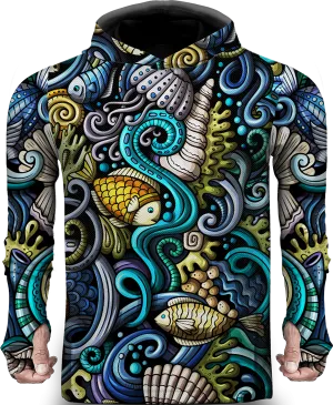 SEA BLUE LIGHTWEIGHT SUN HOODIE