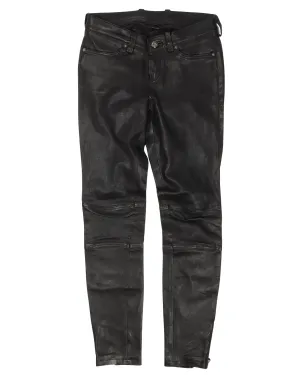 Slim Fit Leather Pants