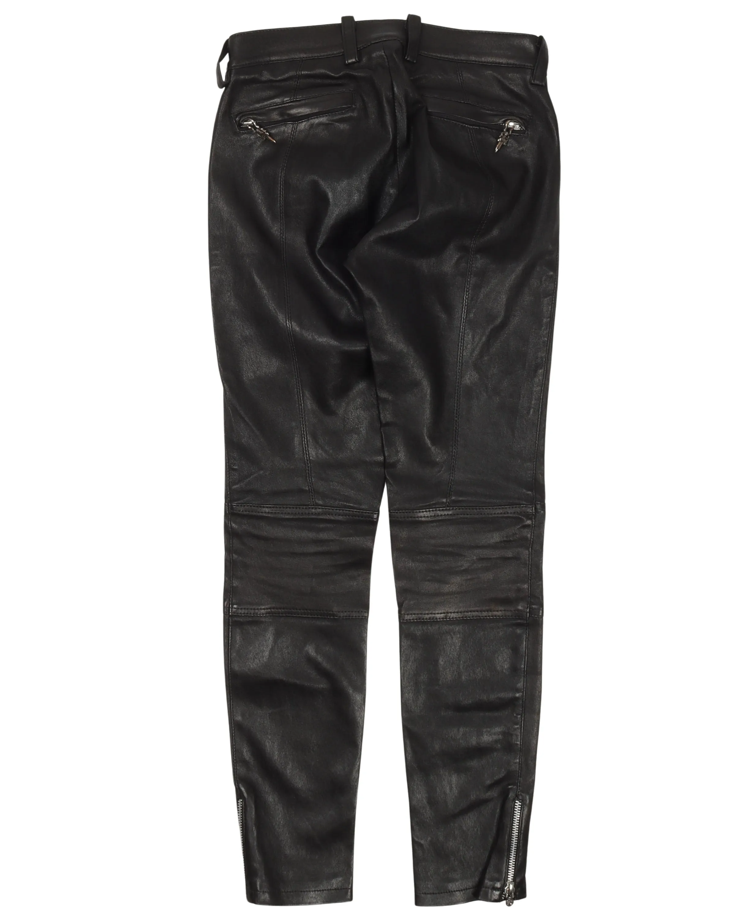 Slim Fit Leather Pants
