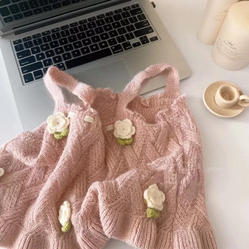Sweet Girl Retro Loose Knitted Crop Top