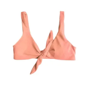 TIE UP BIKINI TOP IN PEACH PINK