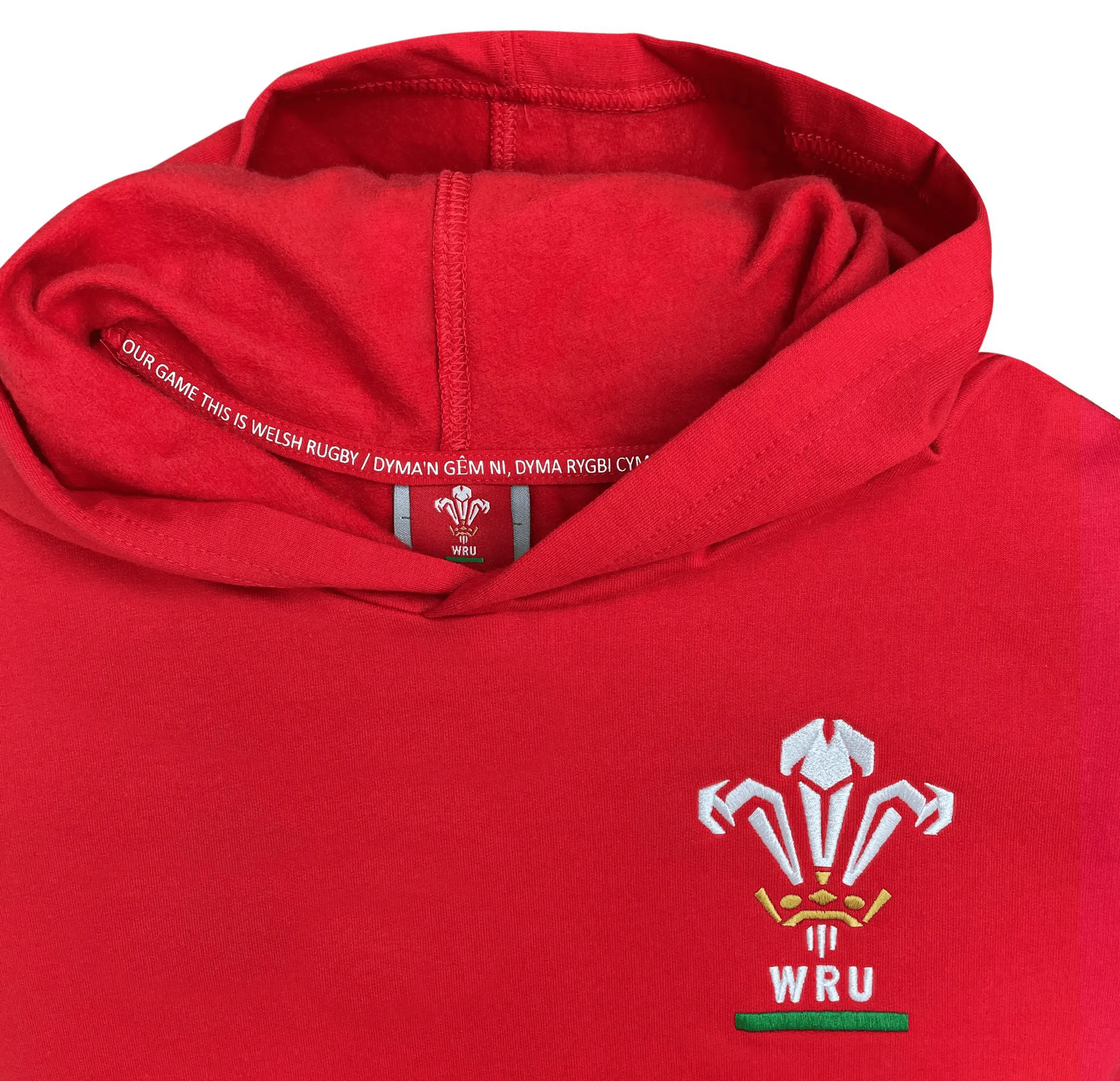 Wales Rugby Union Pullover Fleece Hoodie by Macron
