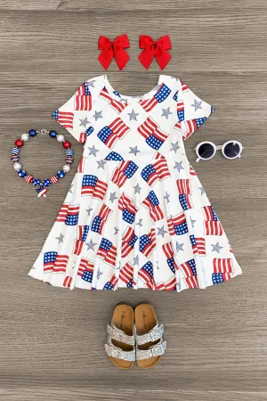 White American Flag Dress