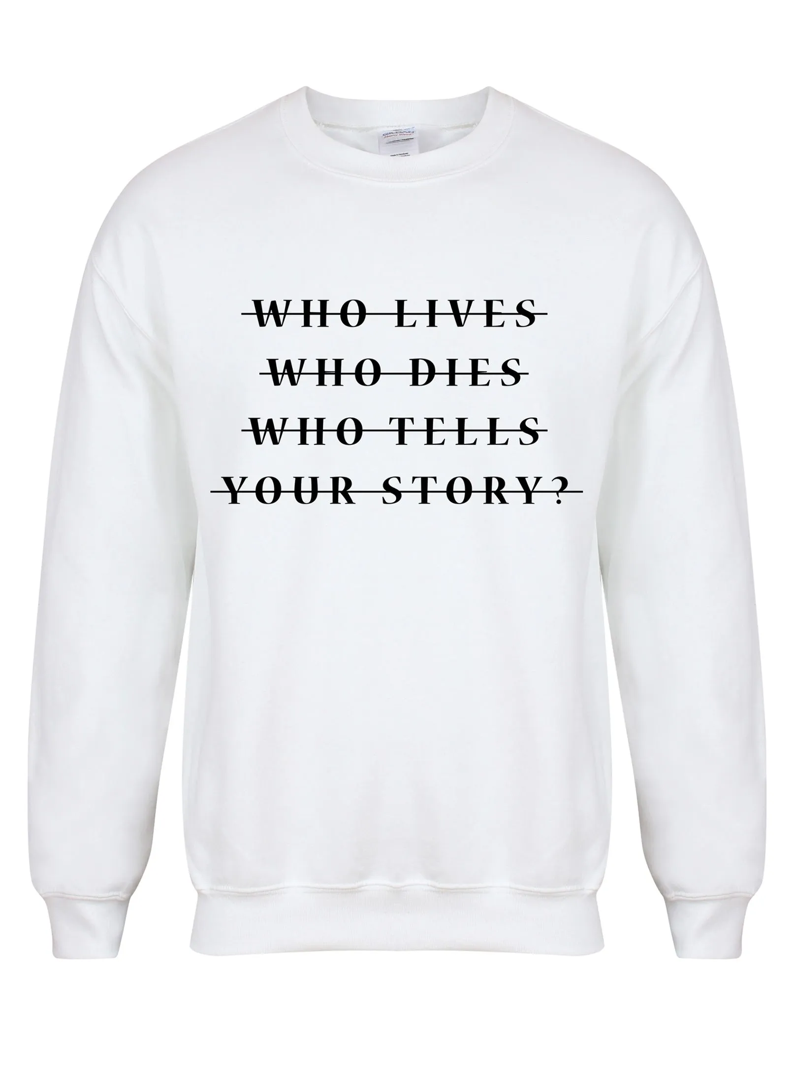 Who Lives Who Dies Who Tells Your Story? - Unisex Fit Sweater