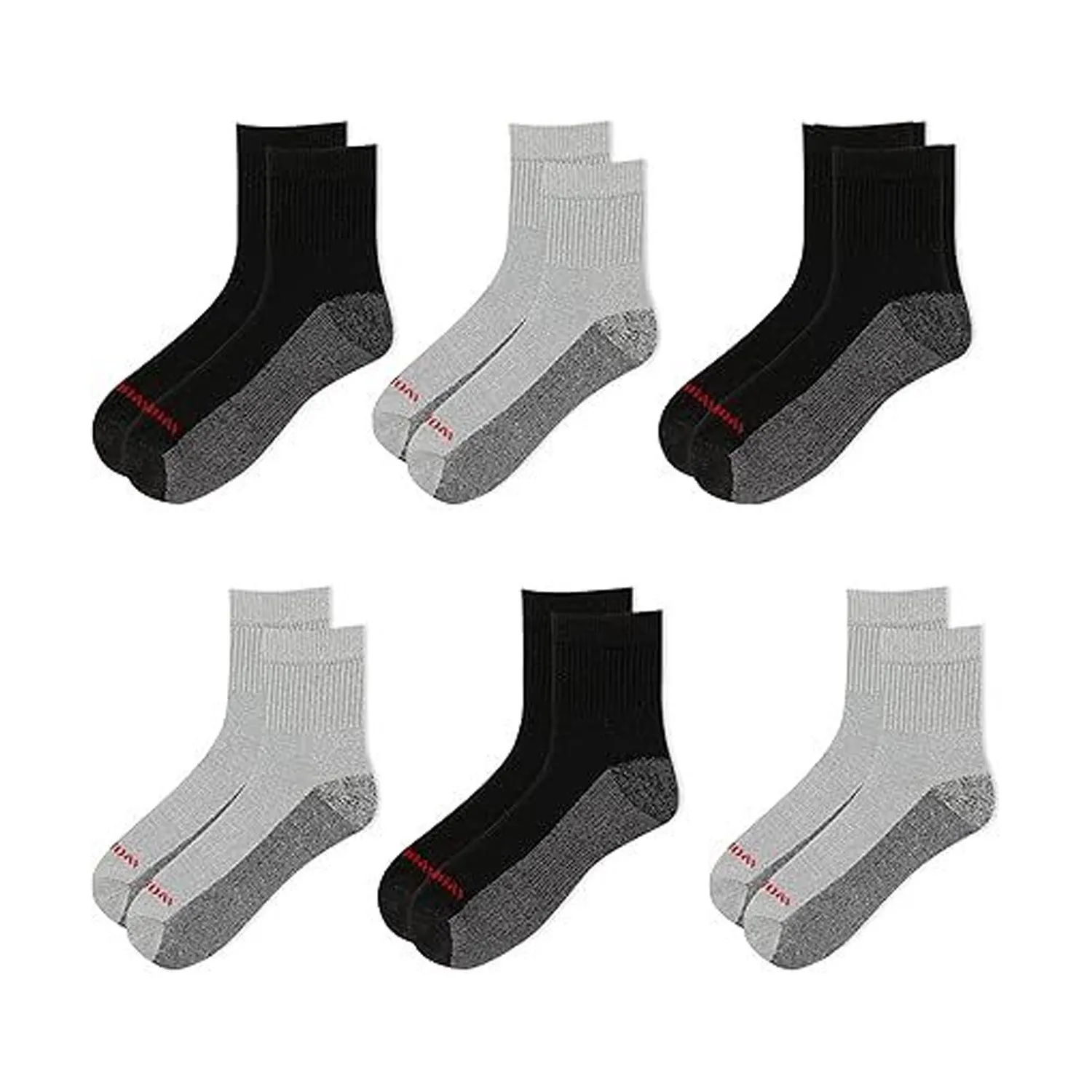 Wolverine Men's Cotton Comfort Steel Toe Quarter Sock (6-Pack)
